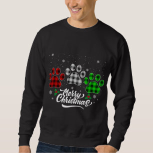 Merry Christmas Buffalo PlaidRed White Green Dog P Sweatshirt