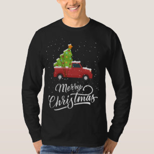 Merry Christmas Buffalo Red Truck Christmas Tree T-Shirt