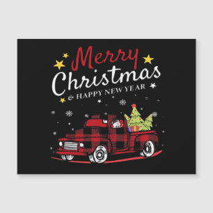 Merry Christmas Buffalo Truck Snowman Tree Red Pla