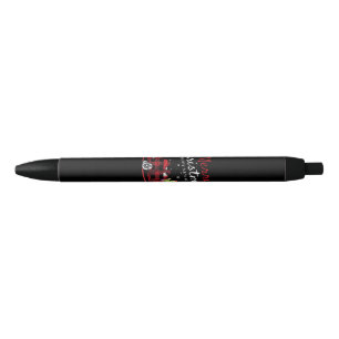 Merry Christmas Buffalo Truck Snowman Tree Red Pla Black Ink Pen