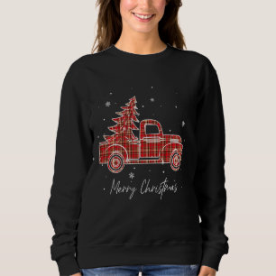 Merry Christmas Buffalo Truck Tree Red Plaid For M Sweatshirt