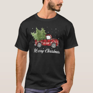Merry Christmas Buffalo Truck Tree Red Plaid For T-Shirt