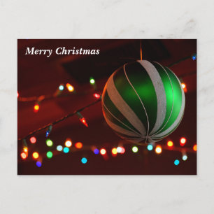 Merry Christmas Bulb decorations Holiday Postcard