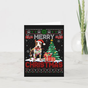 Merry Christmas Bull Terrier Dog Lovers Ugly Xmas  Card