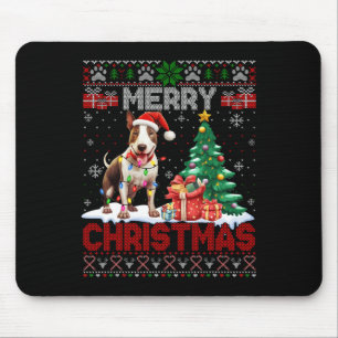 Merry Christmas Bull Terrier Dog Lovers Ugly Xmas Mouse Pad