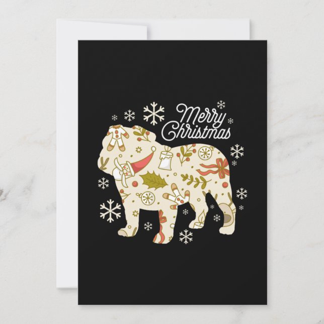 Merry Christmas Bulldog Lover Card (Front)