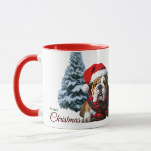 Merry Christmas Bulldog Mug