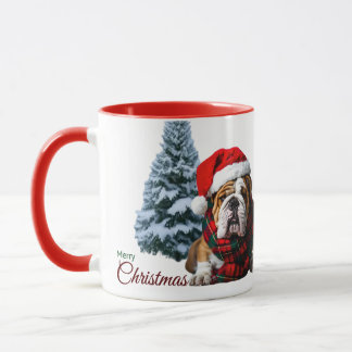 Merry Christmas Bulldog Mug