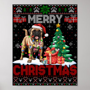 Merry Christmas Bullmastiff Lovers Family Ugly Xma Poster