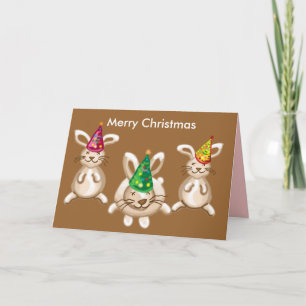 Merry Christmas bunnies Holiday Card