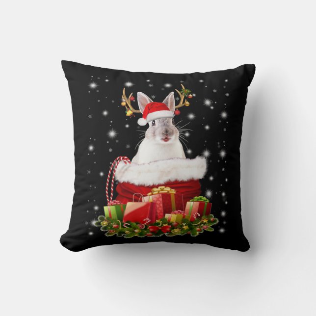 Merry Christmas Bunny Gift For Bunny Lover Cushion (Front)