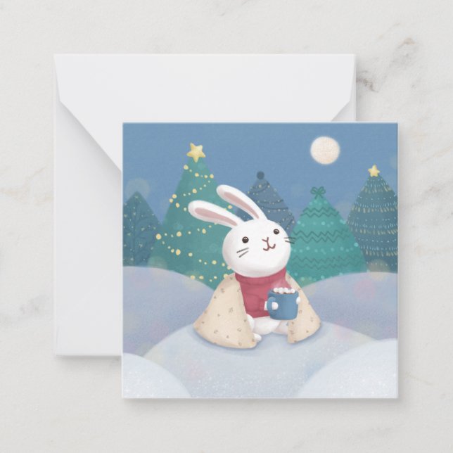 Merry Christmas: Bunny Illustration Card (Front)