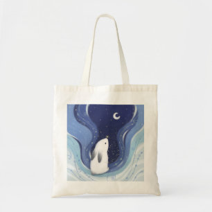 Merry Christmas: Bunny, the Moon & Stars Tote Bag