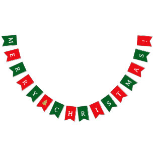 Merry Christmas bunting banner