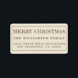 Merry Christmas Burgundy Antique Return Address Label<br><div class="desc">Add some extra cheer to your holiday cards and invitations with our festive Merry Christmas return address labels. This stylish Christmas design features 'Merry Christmas' in burgundy modern typography on an antique white background. Simply add your name and address. Exclusively designed for you by Happy Dolphin Studio. If you need...</div>