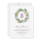 Merry Christmas Burgundy Berry Wreath Monogram