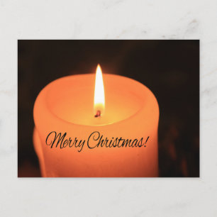 Merry Christmas Burning candles christmas Holiday Postcard