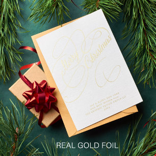 Merry Christmas business corporate elegant Foil Holiday Card