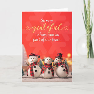 Merry Christmas Business Grateful For Team Member  Holiday Card