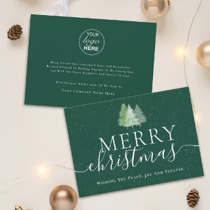 Merry Christmas Business logo Modern Fir Trees Holiday Card