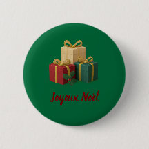 Merry Christmas Button - Joyeux Noel