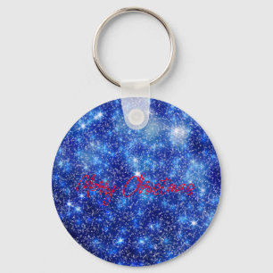 Merry Christmas Button Key Ring