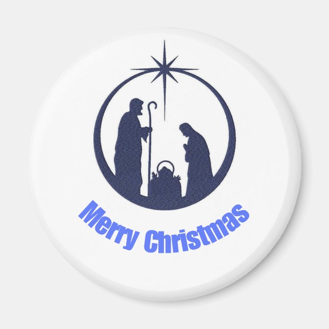 Merry Christmas Button Magnet (Front)