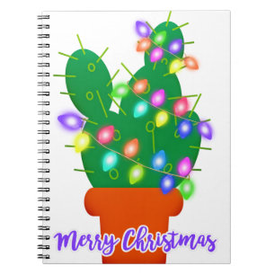 merry christmas cactus notebook