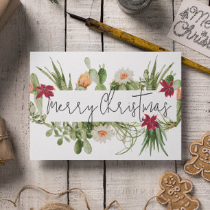 Merry Christmas Cactus Succulent Southwest  Holiday Card
