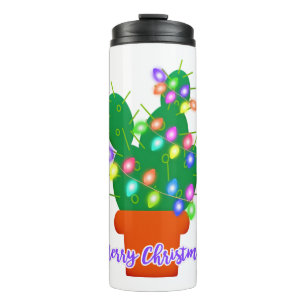 merry christmas cactus thermal tumbler
