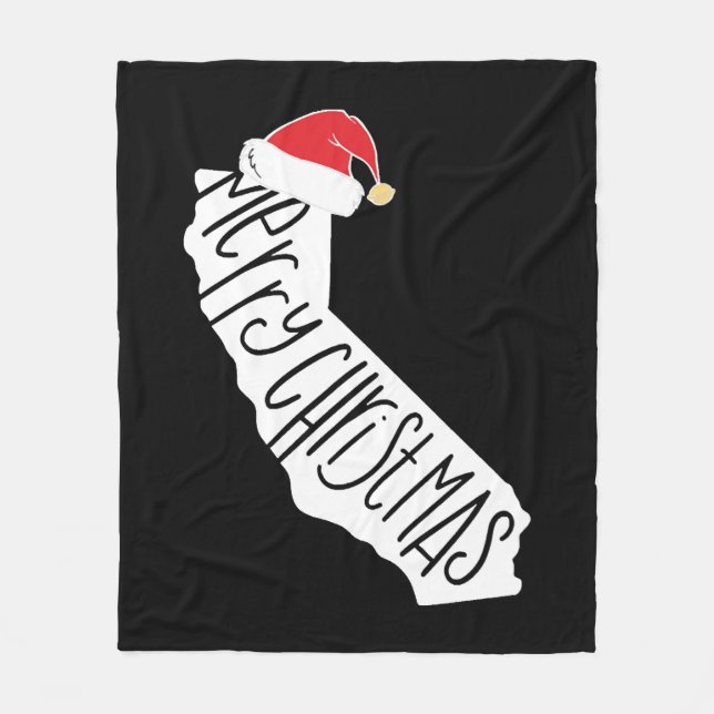 Merry Christmas California   Fleece Blanket (Front)