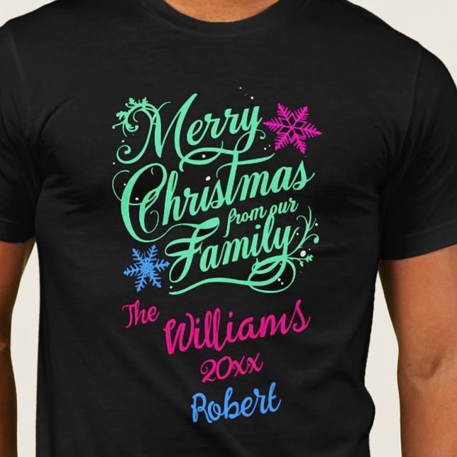 Merry Christmas calligraphy festive elegant T-Shirt (Creator Uploaded)