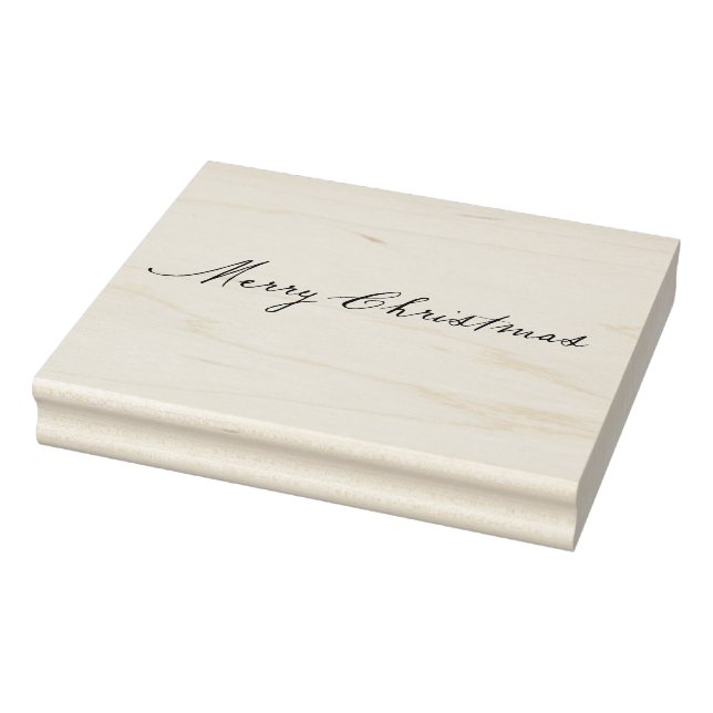 Merry Christmas Calligraphy Holiday Shop Business Rubber Stamp (Stamp)