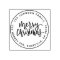 Merry Christmas Calligraphy Round Return Address