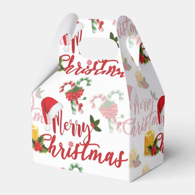 Merry Christmas Calligraphy Script Favour Box (Front Side)