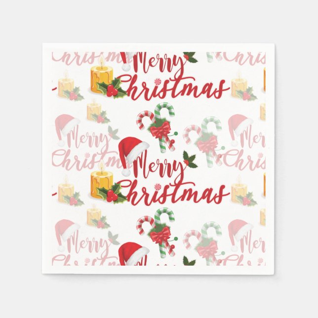 Merry Christmas Calligraphy Script Napkin (Front)