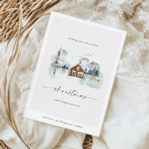 Merry Christmas Calm Winter Landscape Holiday Card