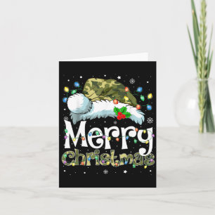 Merry Christmas Camouflage Santa Hat Xmas Family M Card