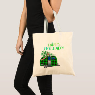 Merry Christmas Camper and Christmas Tree Tote Bag