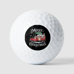 Merry Christmas Camping Cute Santa Claus Truck Ess Golf Balls