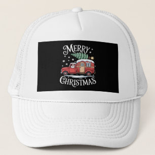 Merry Christmas Camping Cute Santa Claus Truck Ess Trucker Hat