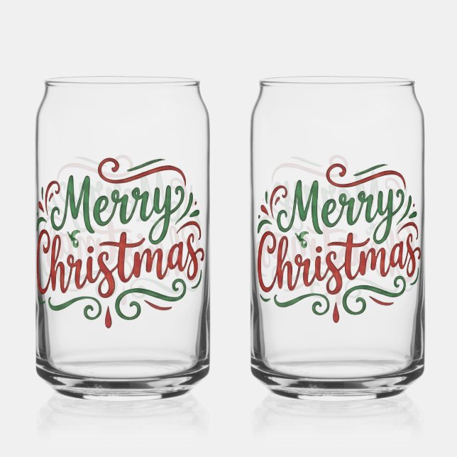 Merry Christmas  Can Glass (Front)