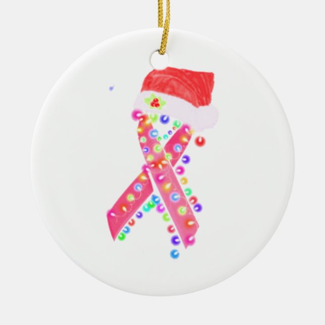 MERRY CHRISTMAS CANCER CERAMIC ORNAMENT (Front)
