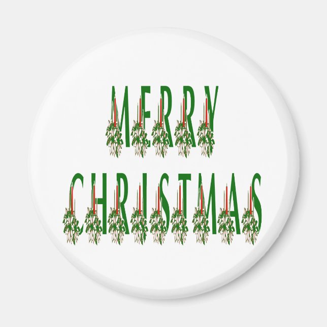 Merry Christmas Candle Font Magnet (Front)