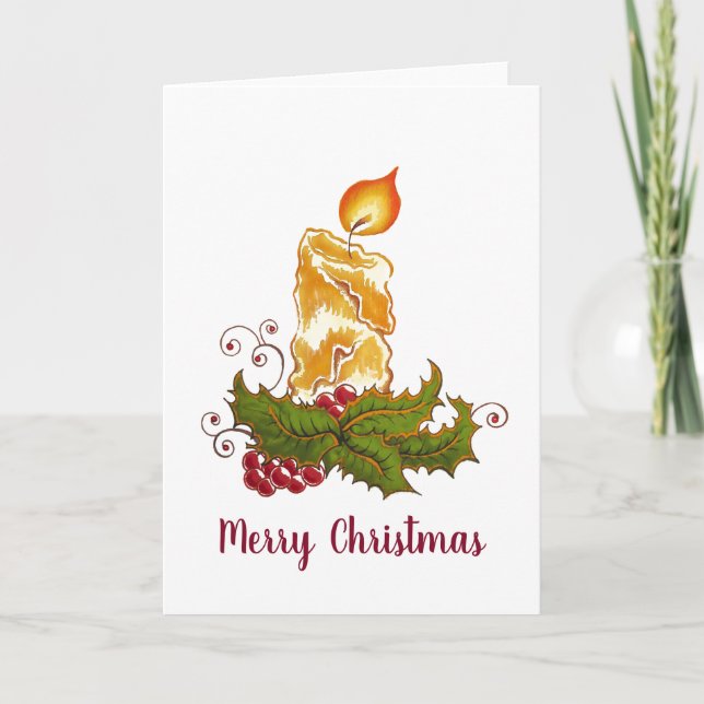 Merry Christmas Candle greeting card (Front)