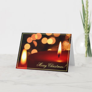 Merry Christmas Candle Lights Greeting Card
