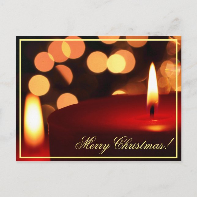 Merry Christmas Candle Lights Postcard (Front)