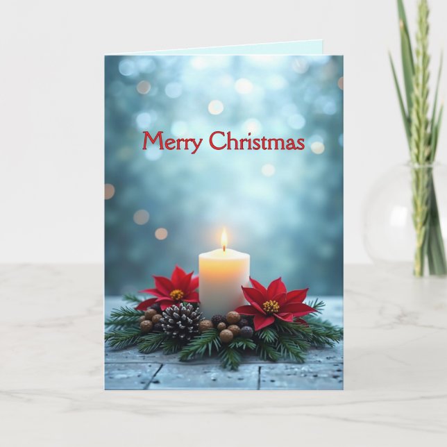 Merry Christmas Candle Note Card (Front)
