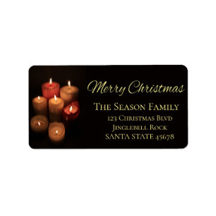 Merry Christmas Candles Christmas label