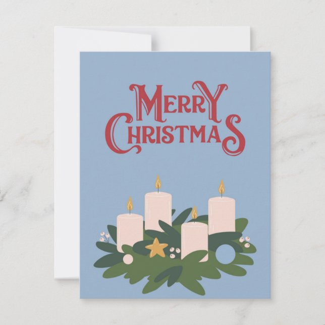 Merry Christmas candles  Holiday Card (Front)